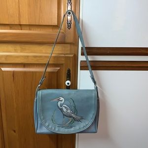 Amazing vintage blue heron Florida keys handbag